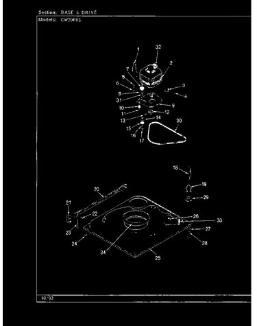 Base & drive (cw20p8*s)(rev. a-e) (cw20p8as) (cw20p8hs) (cw20p8ws)