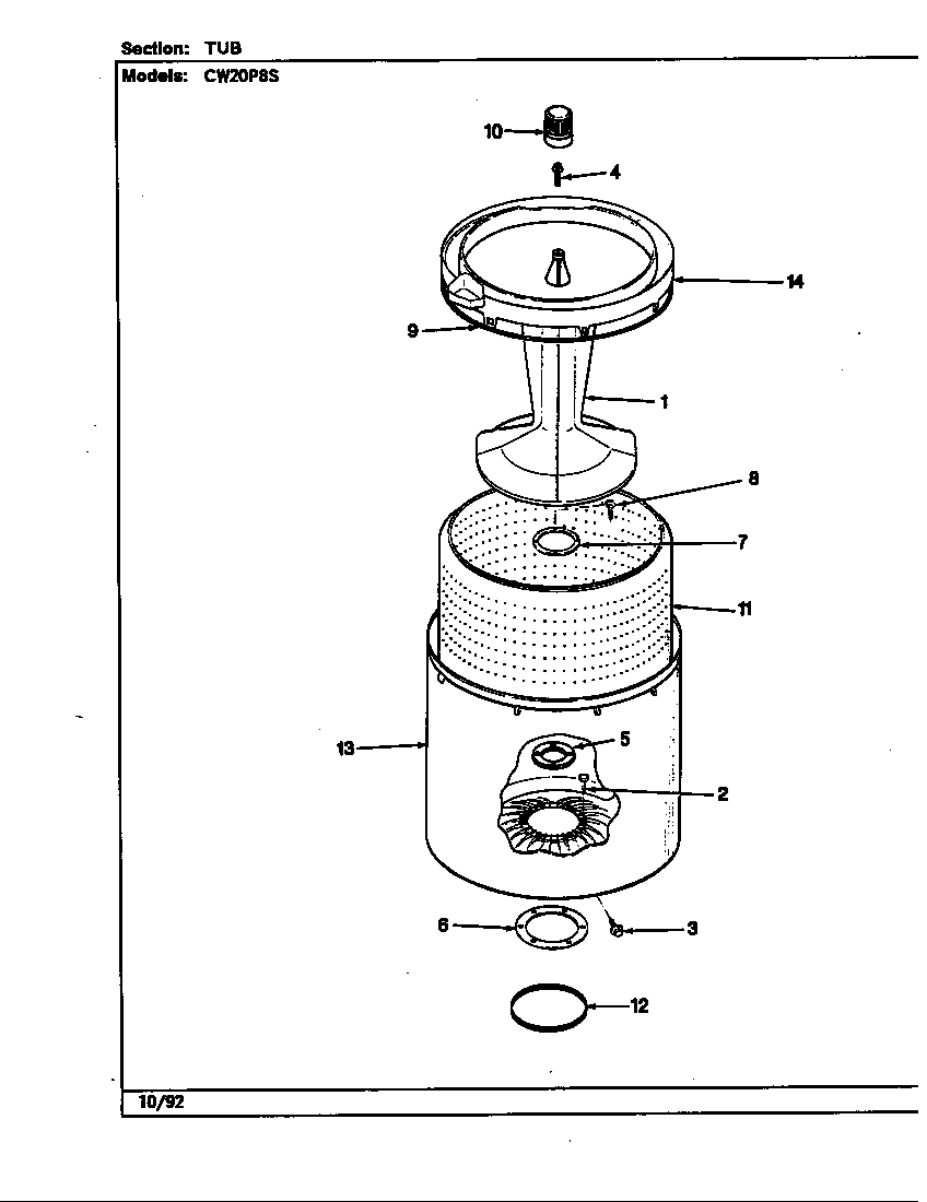 Tub (cw20p8*s)(rev. a-e) (cw20p8as) (cw20p8hs) (cw20p8ws)