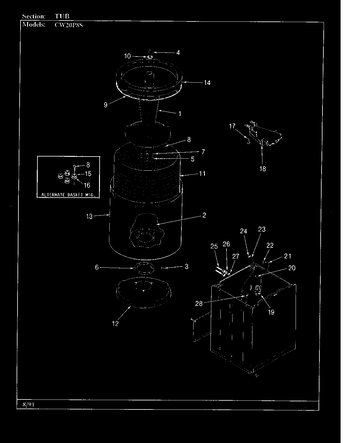 TUB (CW20P8*S)(ORIGNIAL) (CW20P8AS) (CW20P8WS)