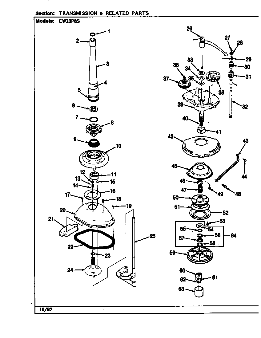 TRANSMISSION (CW20P8*S)(REV. A-E) (CW20P8AS) (CW20P8HS) (CW20P8WS)