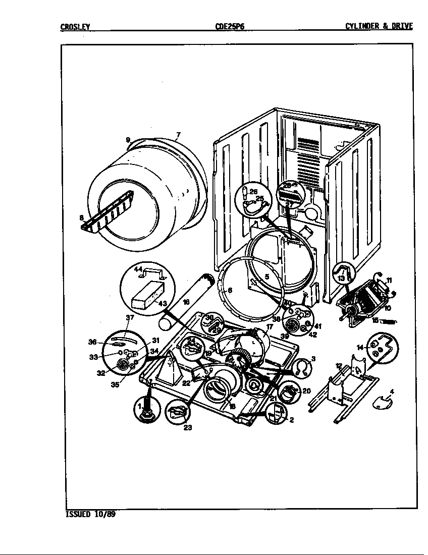 Cylinder & drive (orig. & rev.a-c)