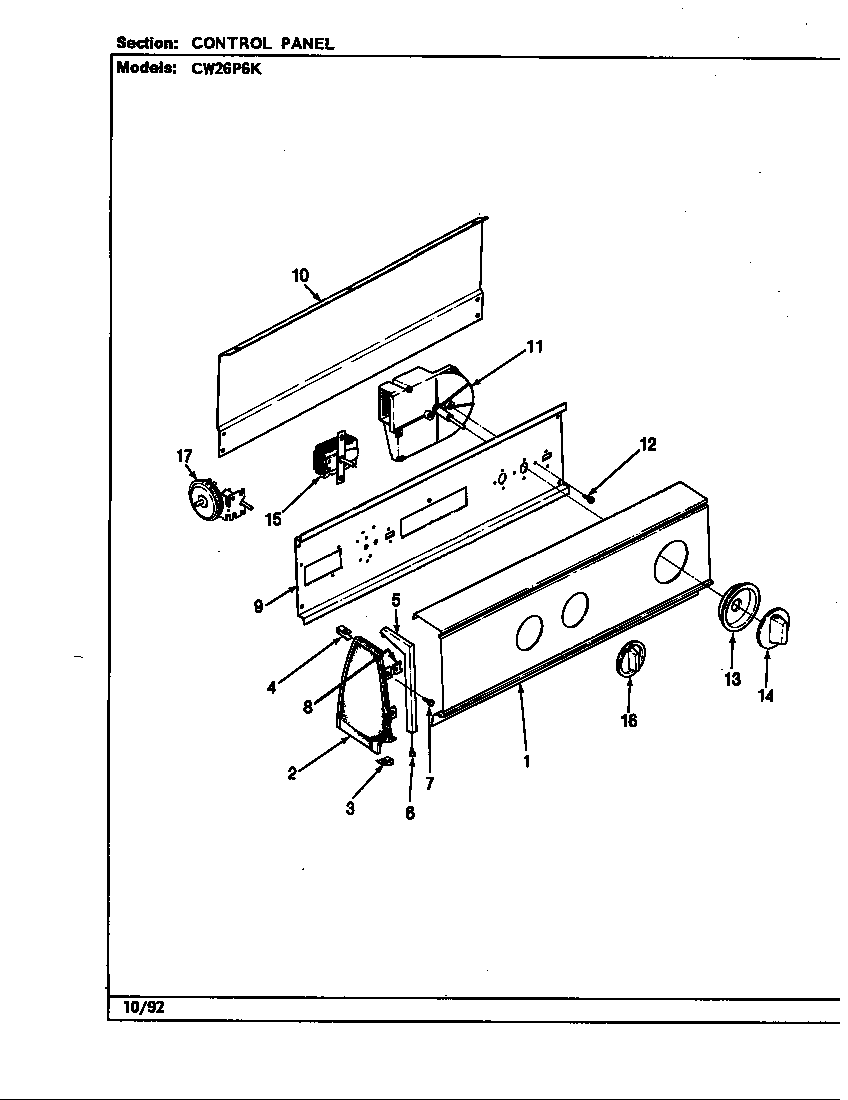 CONTROL PANEL (REV. E-J)