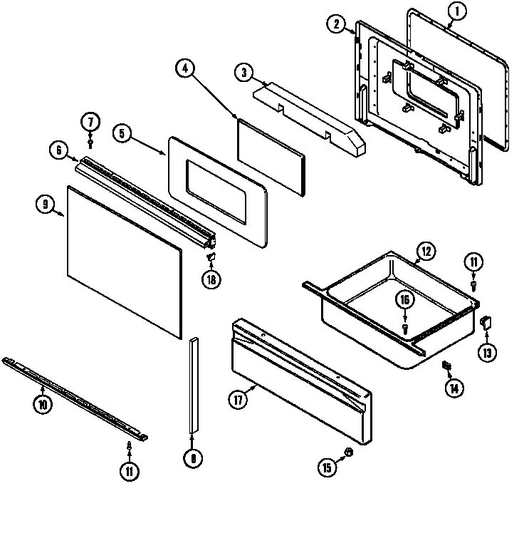 DOOR/DRAWER ("X" DOOR SERIAL PREFIX 28) (CE3531XUA) (CE3531XUW)