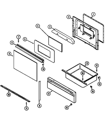 Door/drawer ("x" door serial prefix 28) (ce3531xua) (ce3531xuw)