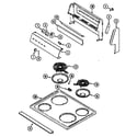 Crosley CE3510PPW control panel/top assembly diagram