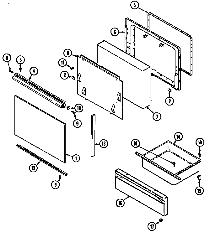 DOOR/DRAWER (CE3520SP*) (CE3520SPA) (CE3520SPW)