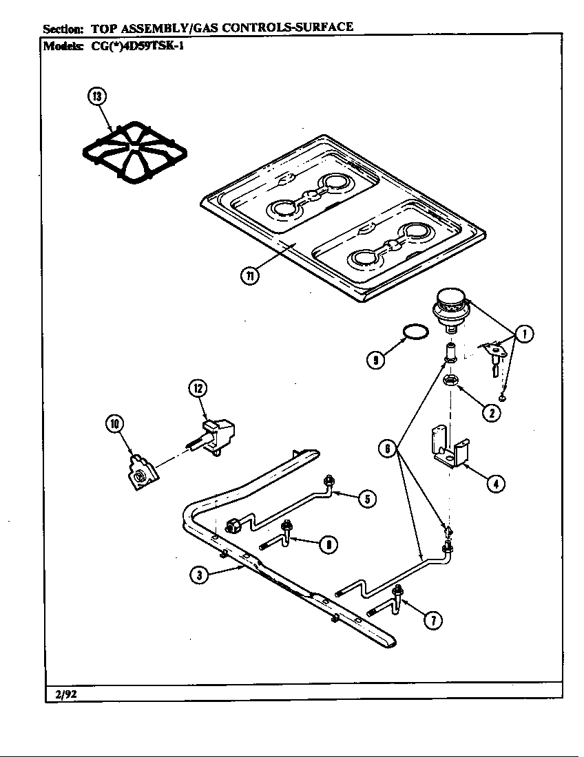 Gas controls (top)