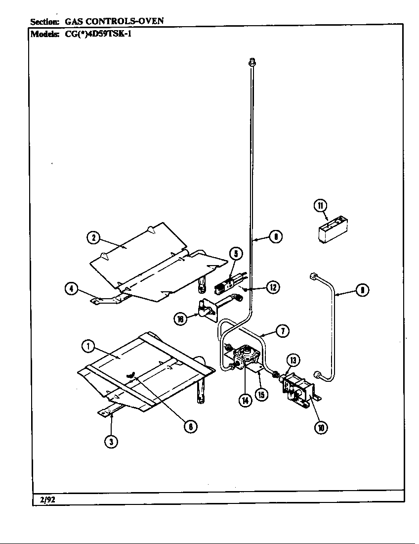 Gas controls (oven)