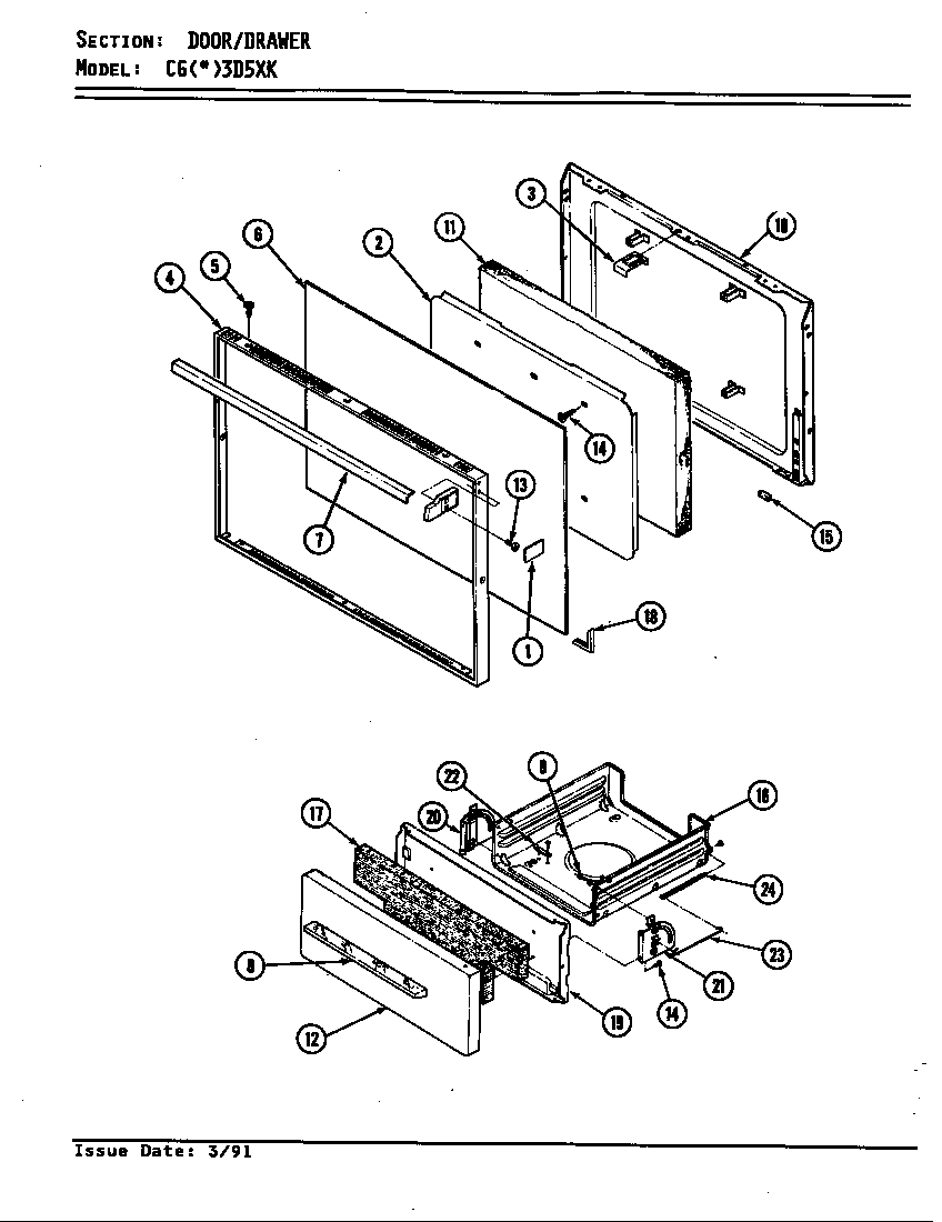 DOOR/DRAWER (CG*3D5XK) (CGA3D5XK) (CGW3D5XK)