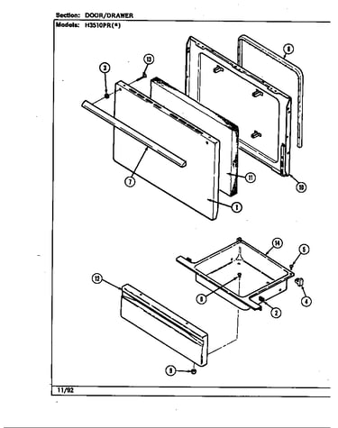 Door/drawer (h3510pr*) (h3510pra) (h3510prw)