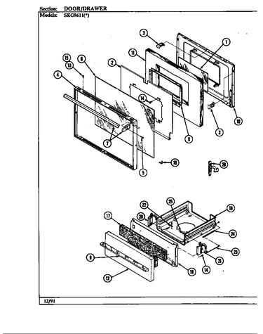 Door/drawer (skg9611*540r) (skg9611a540r) (skg9611w540r)