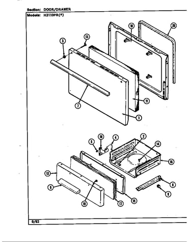Door/drawer (h3110pr*) (h3110pra) (h3110prw)