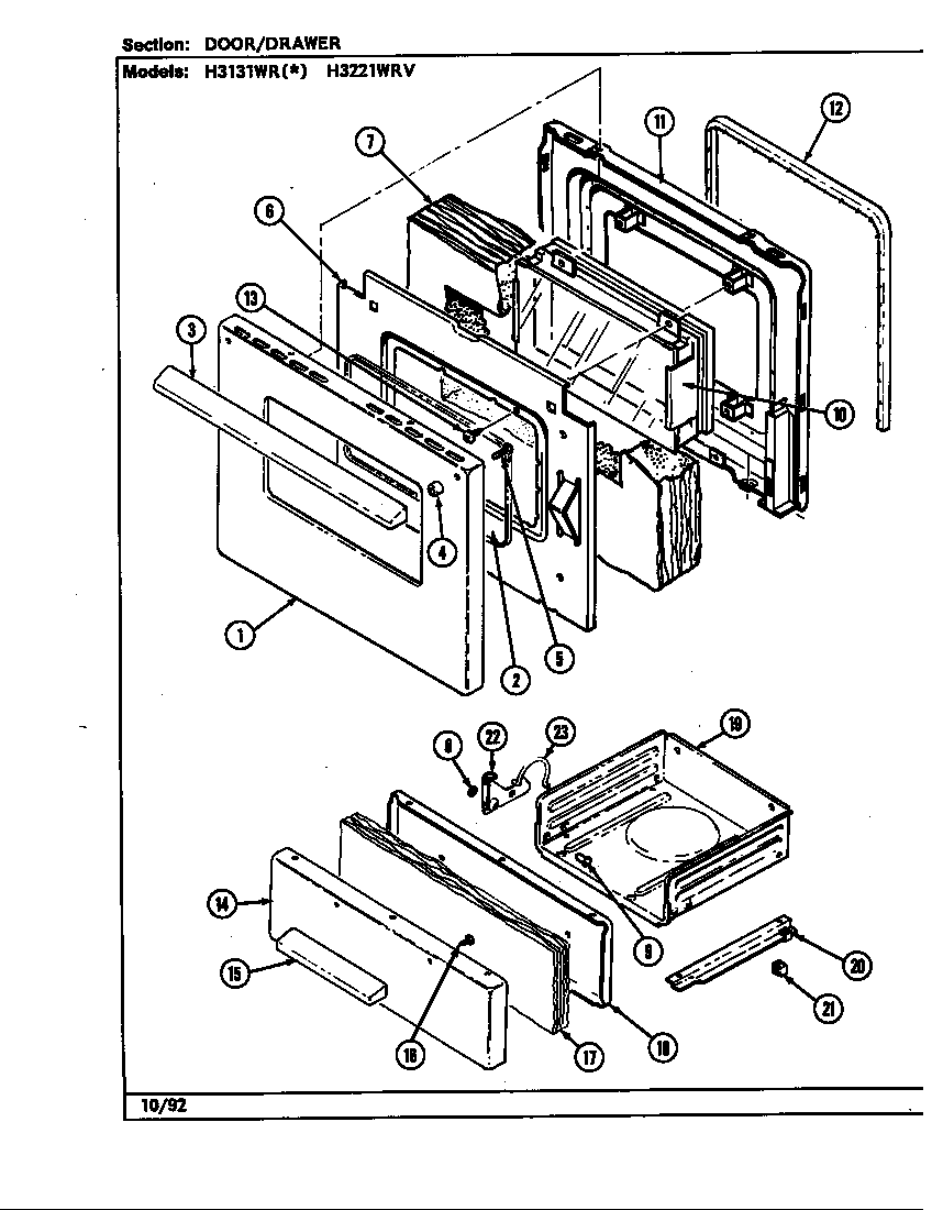 DOOR/DRAWER (H3131WR*, H3221WRV)