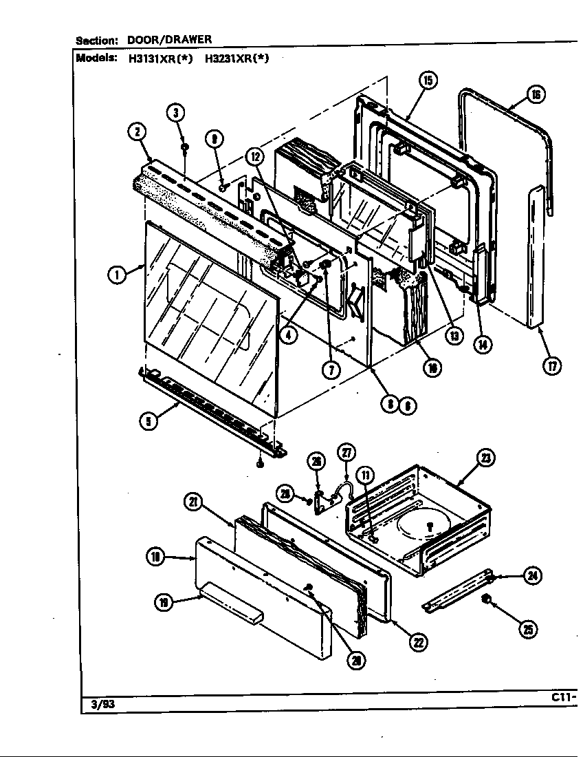 DOOR/DRAWER (H3131XR*, H3231XR*)