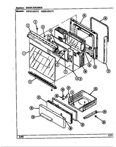 Door/drawer (h3131xr*, h3231xr*)