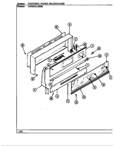 Control panel (cm9641*590r) (cm9641a590r) (cm9641w590r)