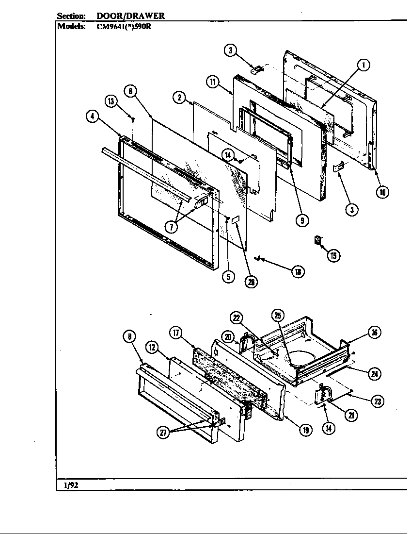 DOOR/DRAWER (CM9641*590R) (CM9641A590R) (CM9641W590R)