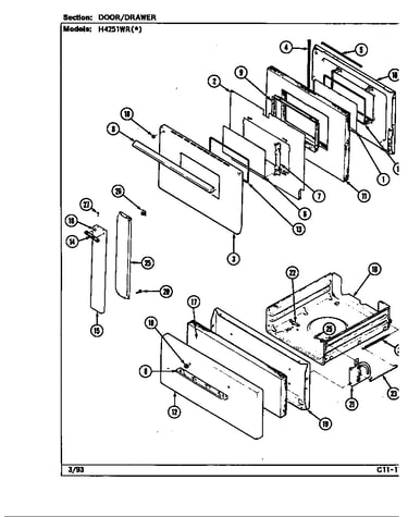 Door/drawer (h4251wr*) (h4251wra) (h4251wrw)