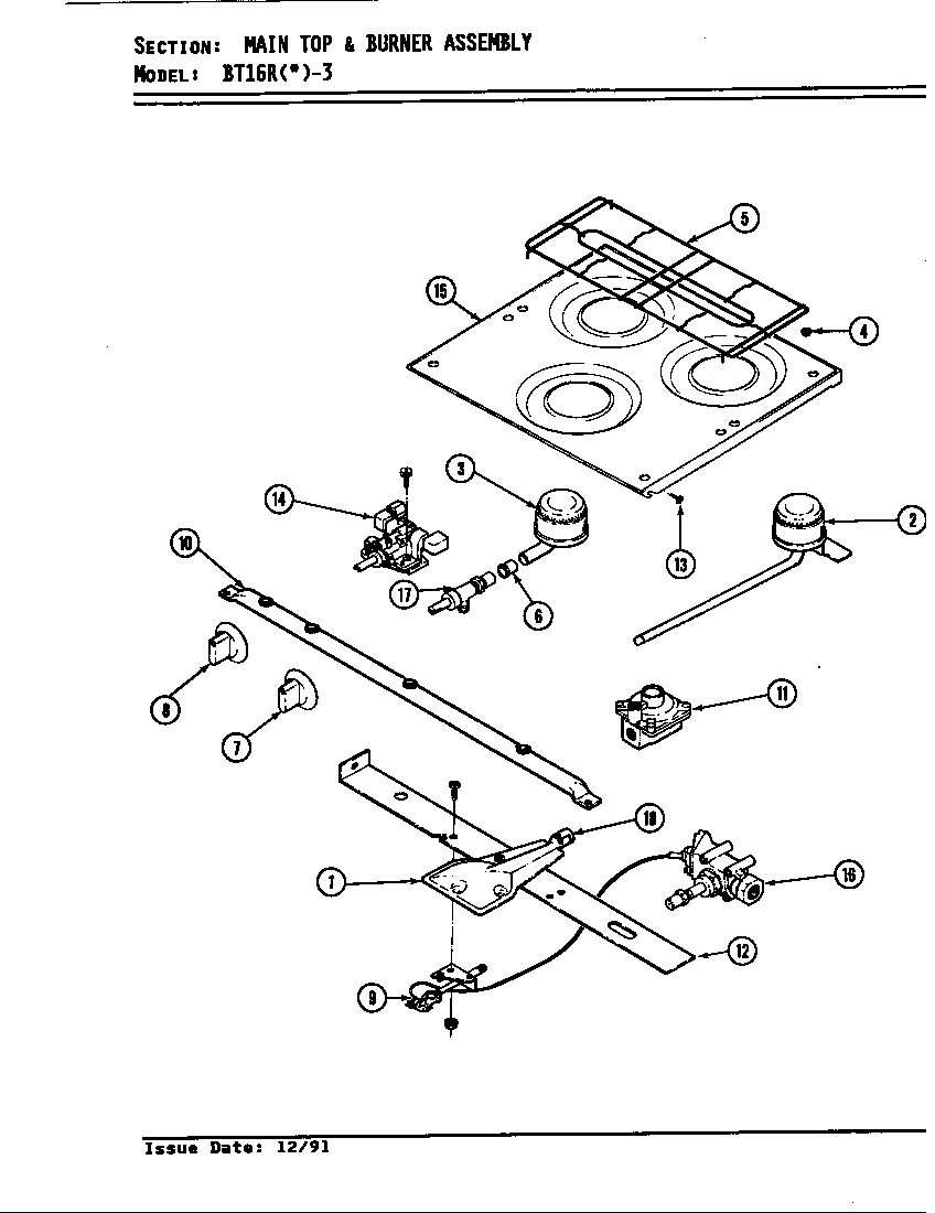 Top & gas controls