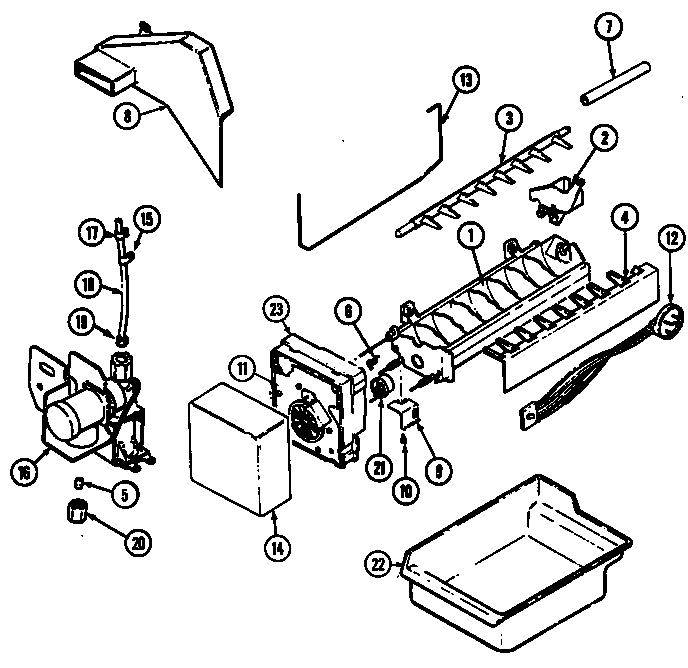 Optional ice maker kit (ice)