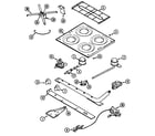 Magic Chef BT22RA-4TZ top & gas controls diagram