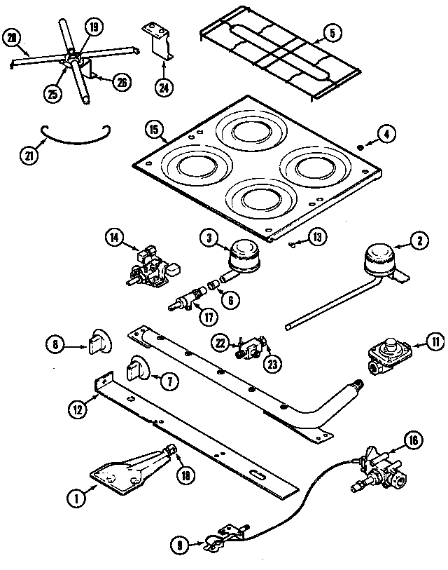 Top & gas controls