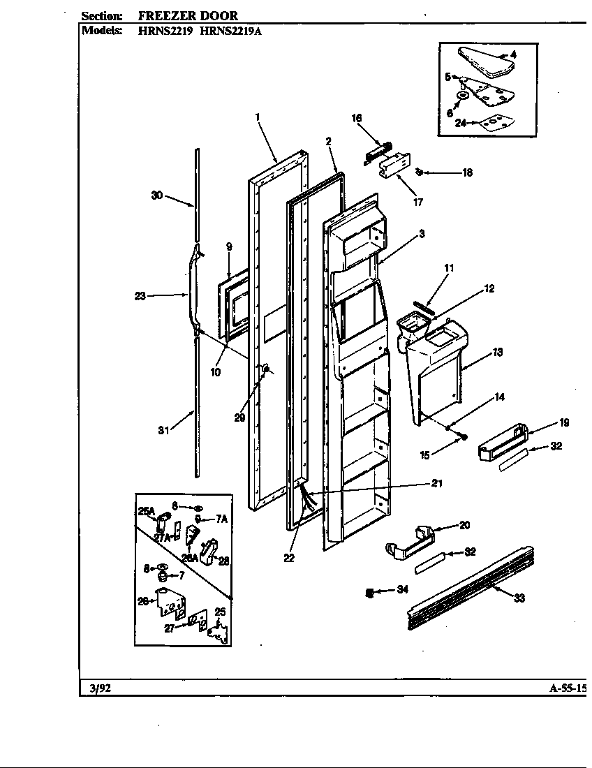 Freezer door
