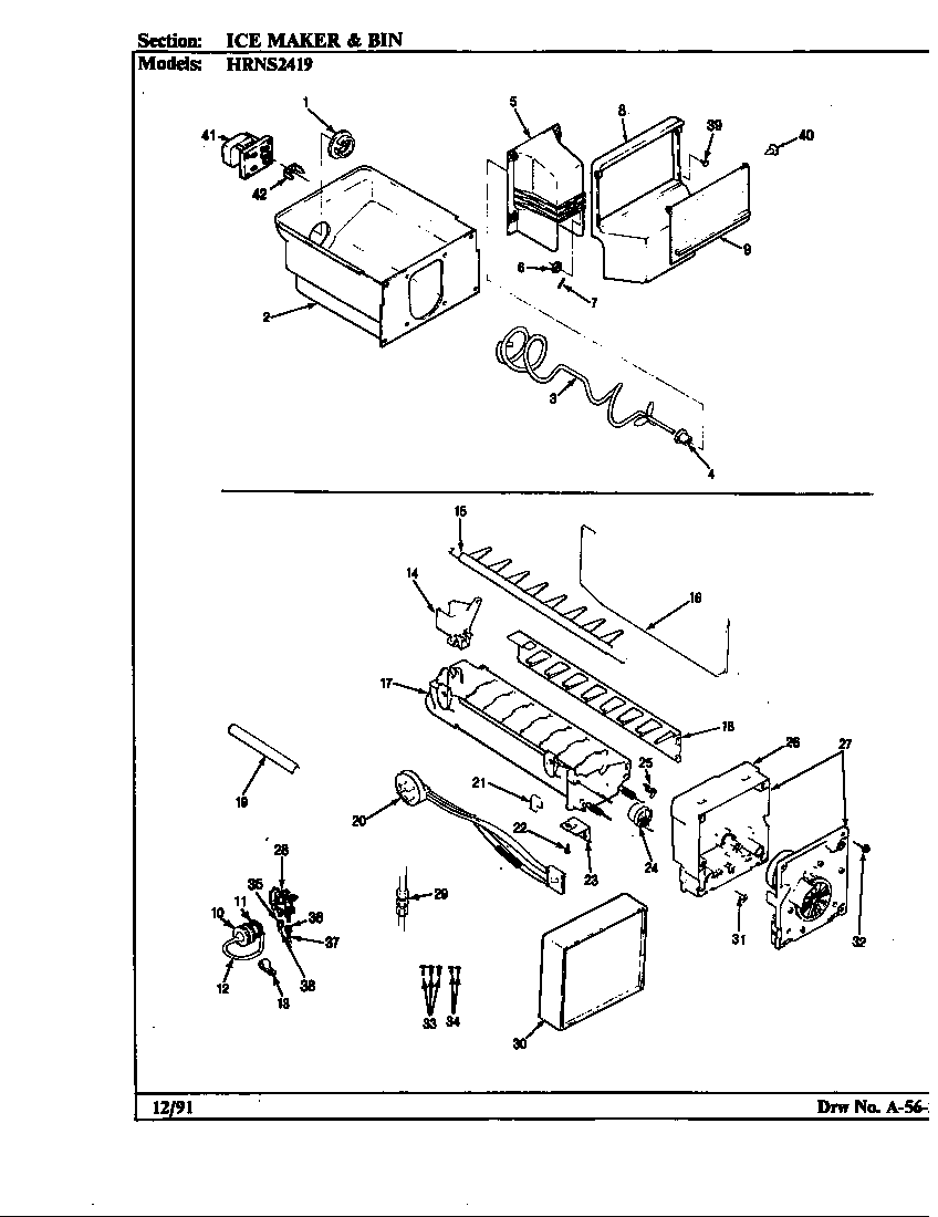 Ice maker & bin