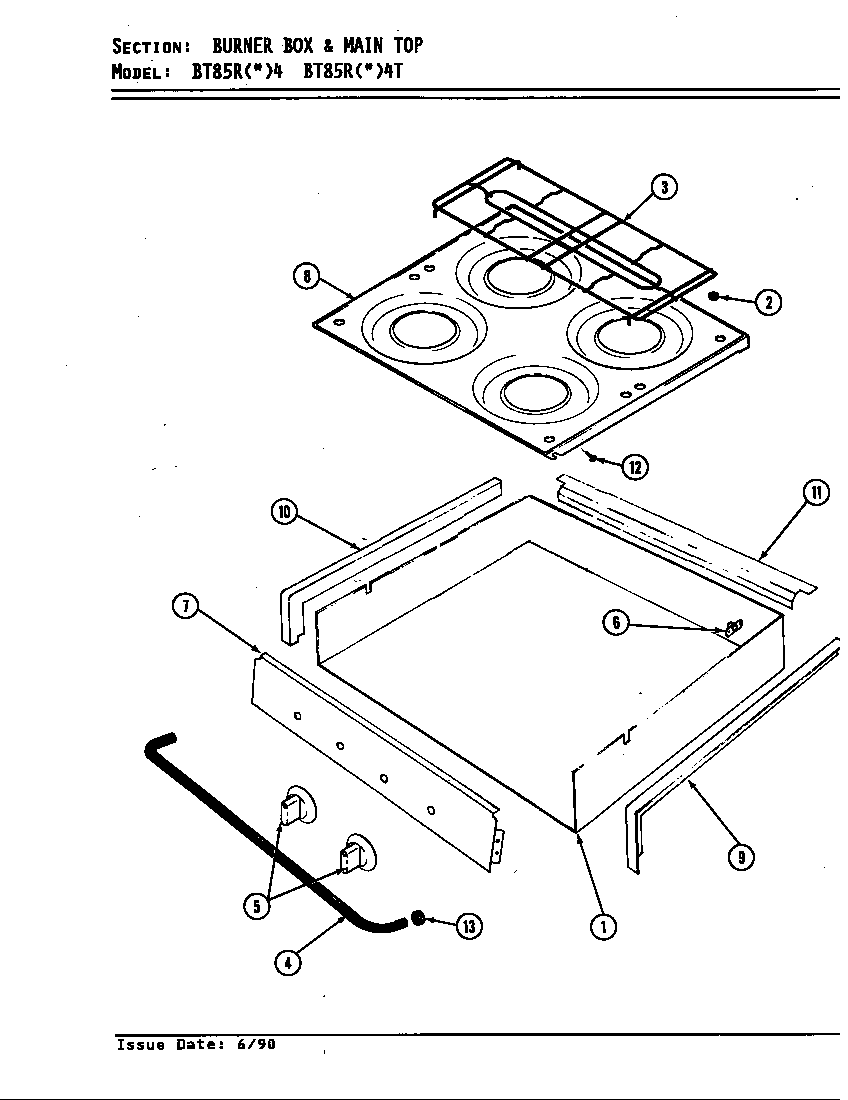 Burner box & main top