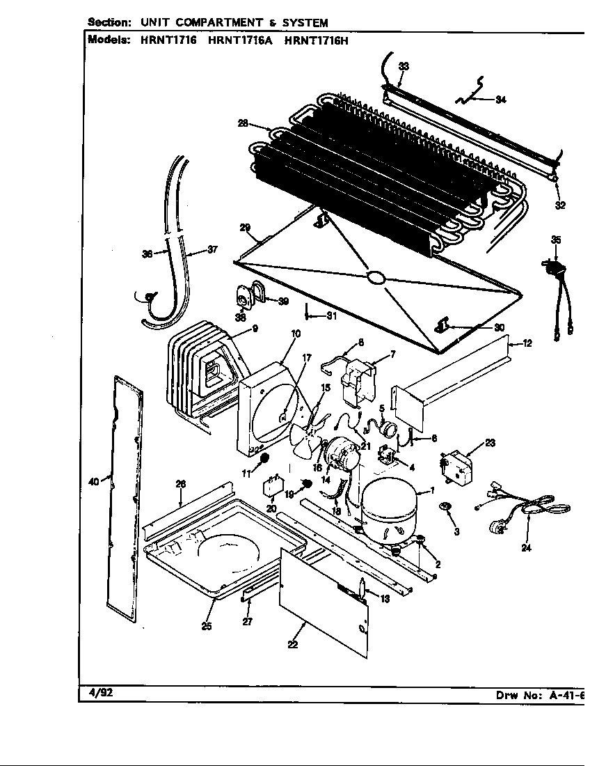 UNIT COMPARTMENT & SYSTEM (HRNT1716/BF28A) (HRNT1716A/BF33A) (HRNT1716H/BF34A) (HRNT1716H/BF34D)