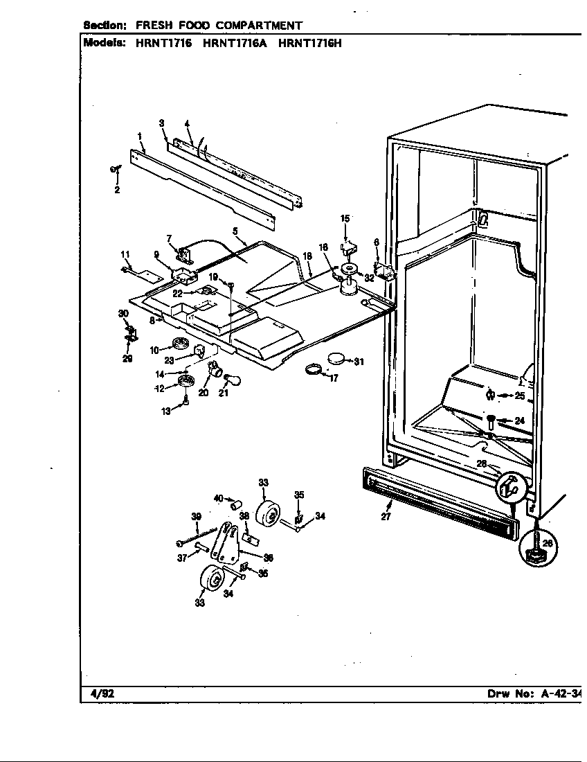 FRESH FOOD COMPARTMENT (HRNT1716/BF28A) (HRNT1716A/BF33A) (HRNT1716H/BF34A) (HRNT1716H/BF34D)