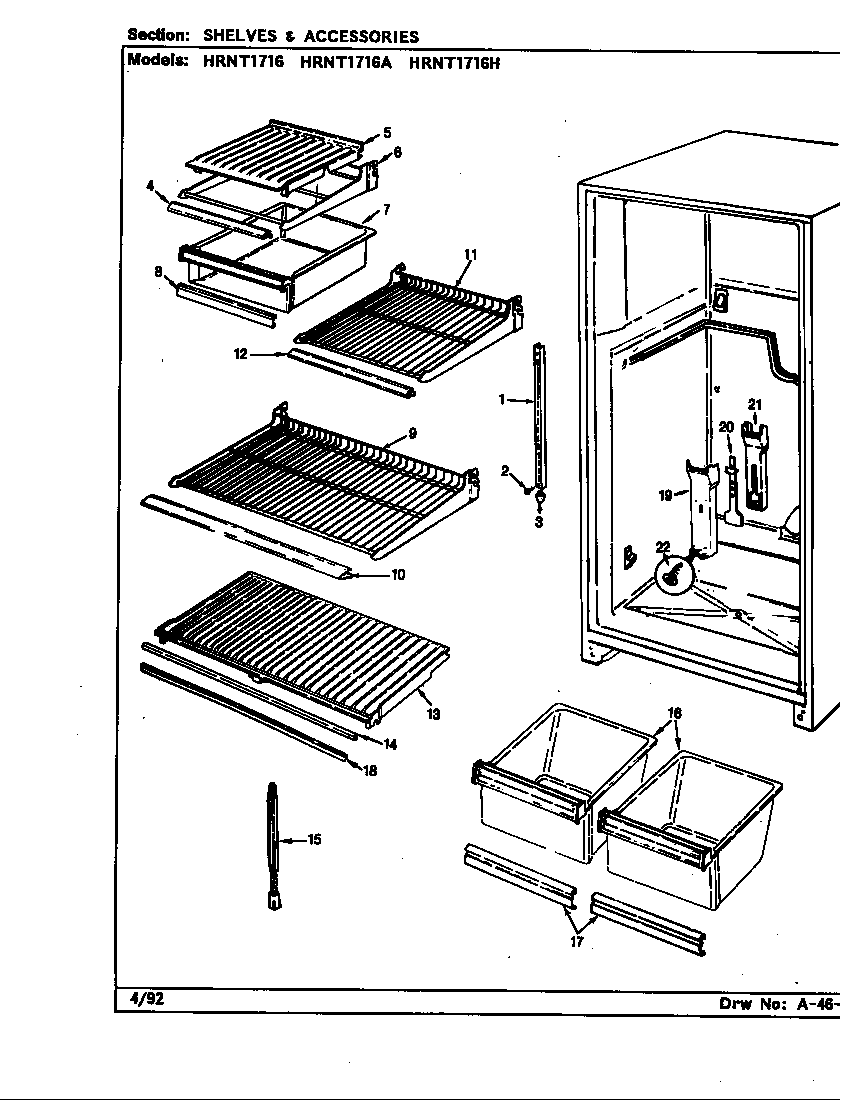 SHELVES & ACCESSORIES (HRNT1716/BF28A) (HRNT1716A/BF33A) (HRNT1716H/BF34A) (HRNT1716H/BF34D)