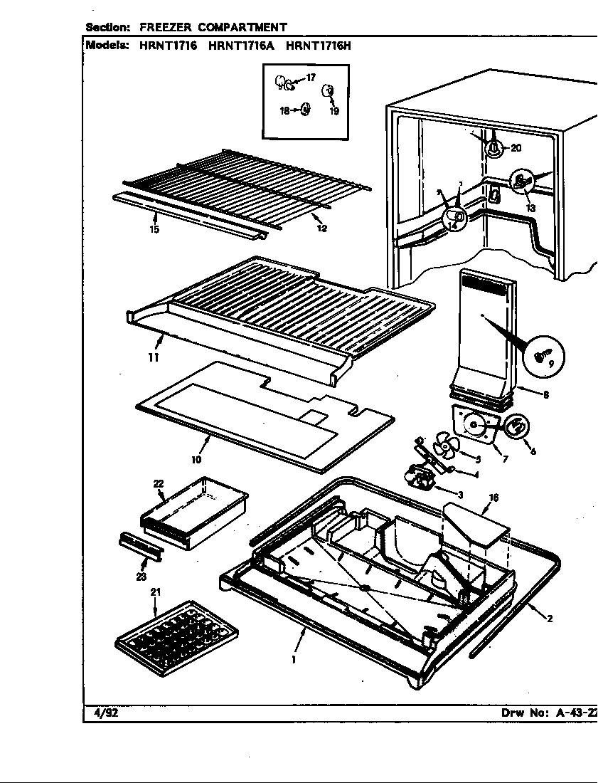 FREEZER COMPARTMENT (HRNT1716/BF28A) (HRNT1716A/BF33A) (HRNT1716H/BF34A) (HRNT1716H/BF34D)