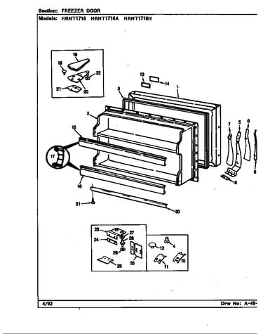 Freezer door (hrnt1716/bf28a) (hrnt1716a/bf33a) (hrnt1716h/bf34a) (hrnt1716/bf33a) (hrnt1716/bf34a)
