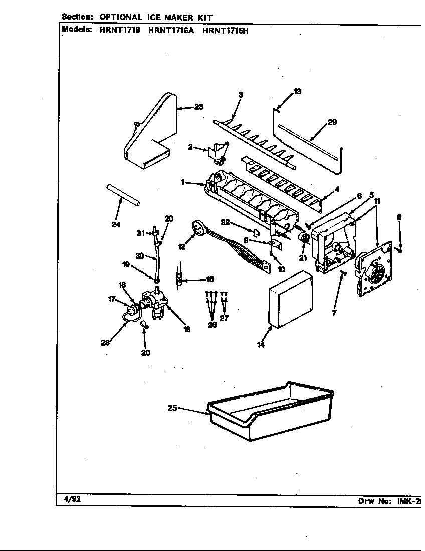OPTIONAL ICE MAKER KIT (HRNT1716/BF28A) (HRNT1716A/BF33A) (HRNT1716H/BF34A) (HRNT1716H/BF34D)