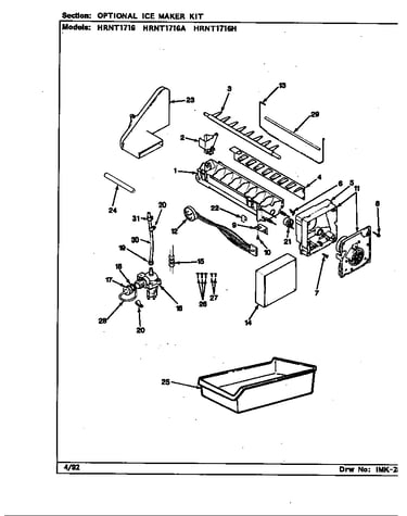Optional ice maker kit (hrnt1716/bf28a) (hrnt1716a/bf33a) (hrnt1716h/bf34a) (hrnt1716h/bf34d)