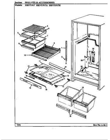 Shelves & accessories (hrnt1917/bf53a) (hrnt1917a/bf55a) (hrnt1917h/bf64a)