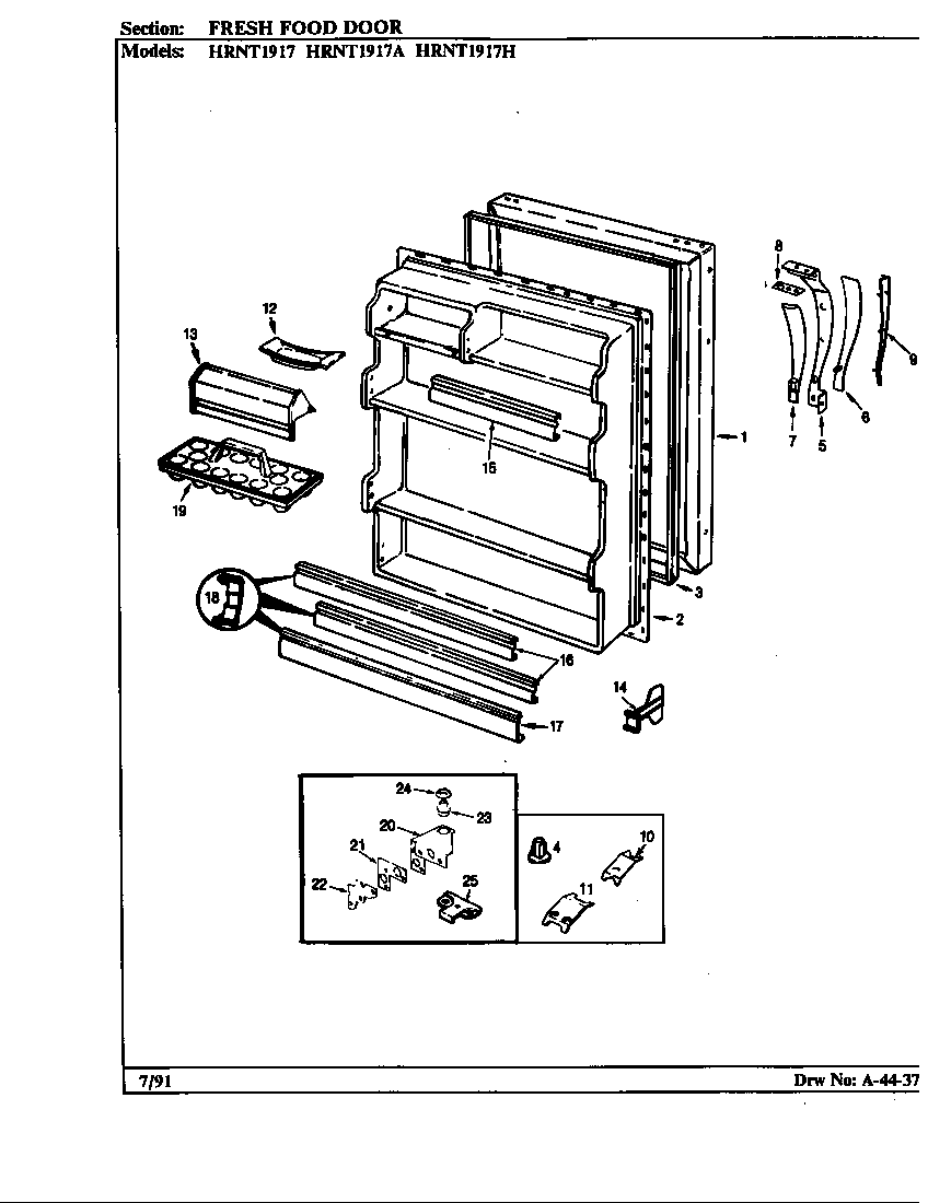 Fresh food door (hrnt1917/bf53a) (hrnt1917a/bf55a) (hrnt1917h/bf64a)