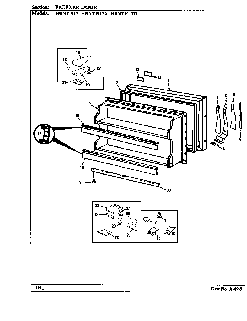Freezer door