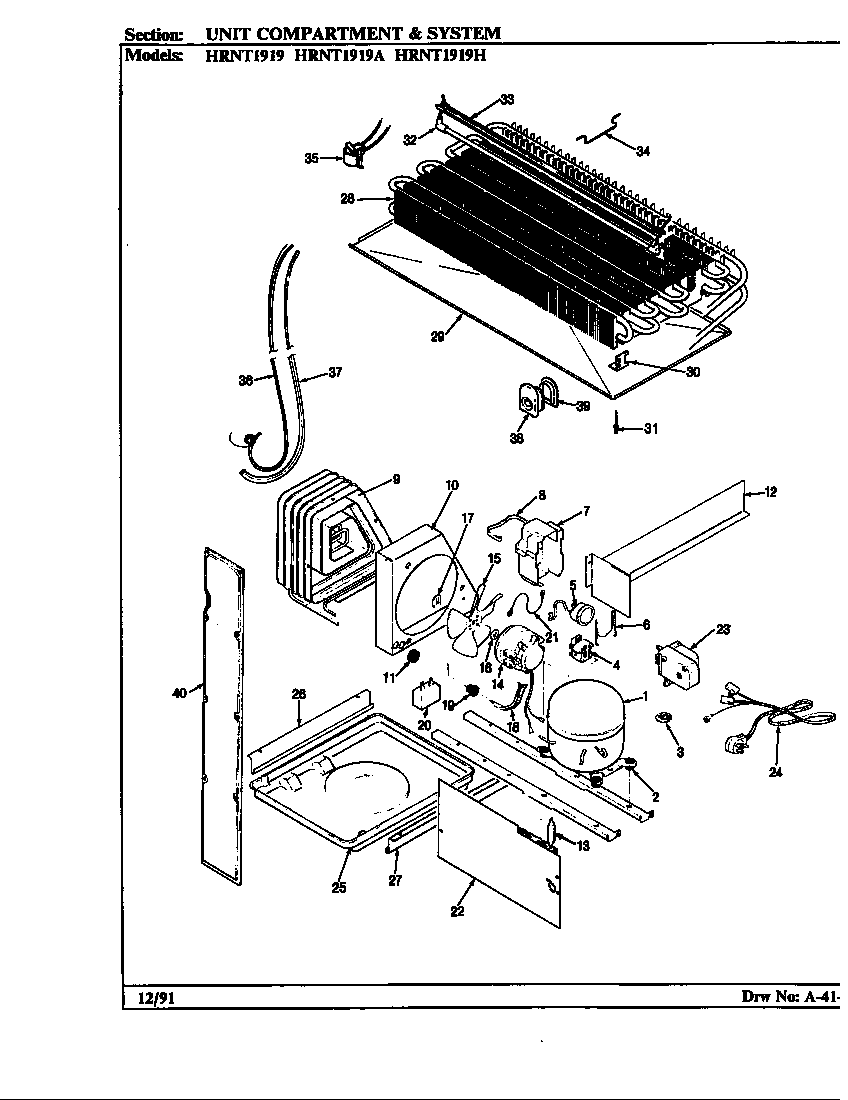 UNIT COMPARTMENT & SYSTEM (HRNT1919/BF57A) (HRNT1919/BF57B) (HRNT1919A/BF60A) (HRNT1919H/BF65A) (HRNT1919H/BF65B)