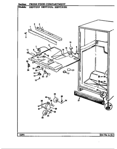 Fresh food compartment (hrnt1919/bf57a) (hrnt1919/bf57b) (hrnt1919a/bf60a) (hrnt1919h/bf65a) (hrnt1919h/bf65b)