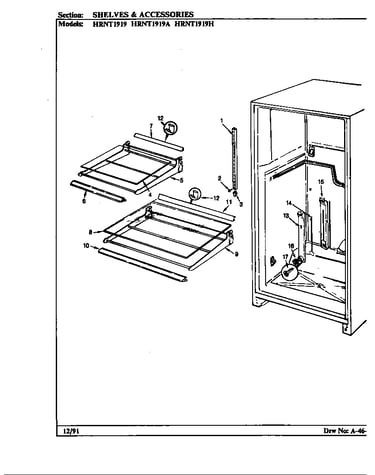 Shelves & accessories (hrnt1919/bf57a) (hrnt1919/bf57b) (hrnt1919a/bf60a) (hrnt1919h/bf65a) (hrnt1919h/bf65b)