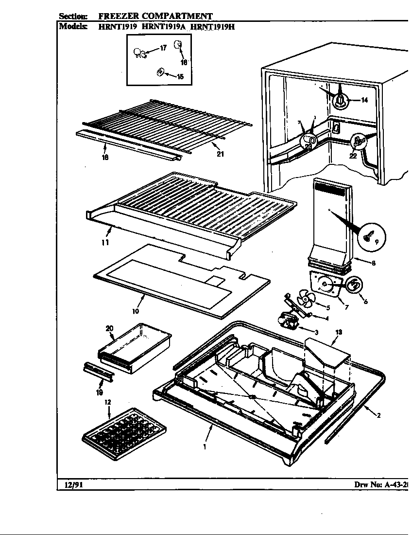 Freezer compartment (hrnt1919/bf57a) (hrnt1919/bf57b) (hrnt1919a/bf60a) (hrnt1919h/bf65a) (hrnt1919h/bf65b)