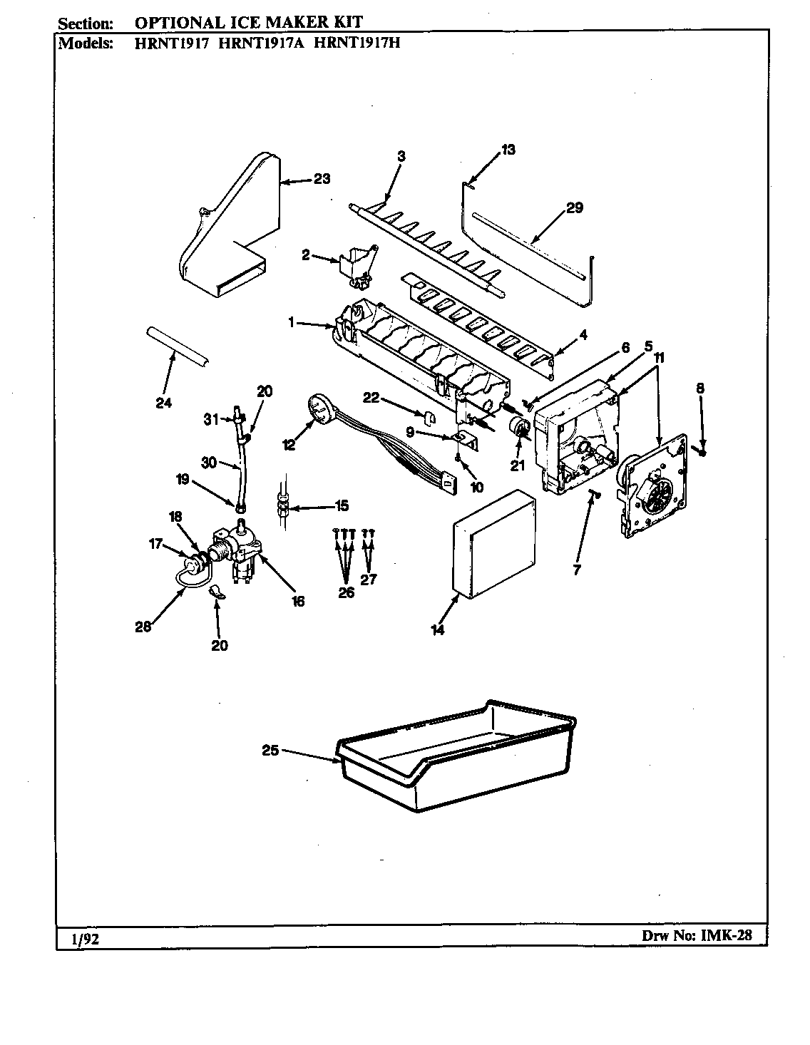 Optional ice maker kit