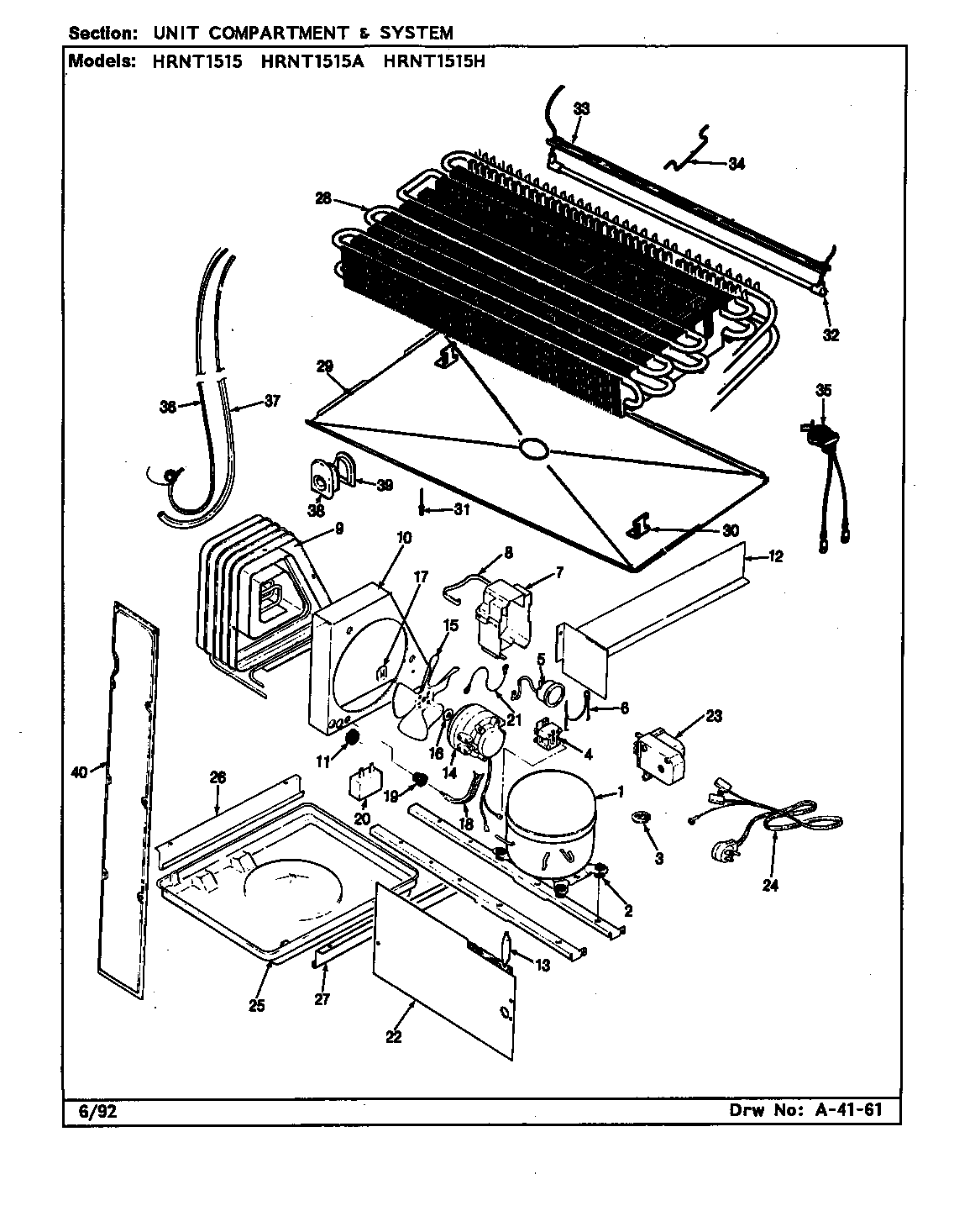 UNIT COMPARTMENT & SYSTEM (HRNT1515/BF09E) (HRNT1515/BF09F) (HRNT1515A/BF10E) (HRNT1515H/BF11E) (HRNT1515H/BF11F)