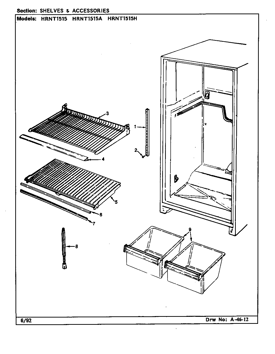 SHELVES & ACCESSORIES (HRNT1515/BF09E) (HRNT1515/BF09F) (HRNT1515A/BF10E) (HRNT1515H/BF11E) (HRNT1515H/BF11F)