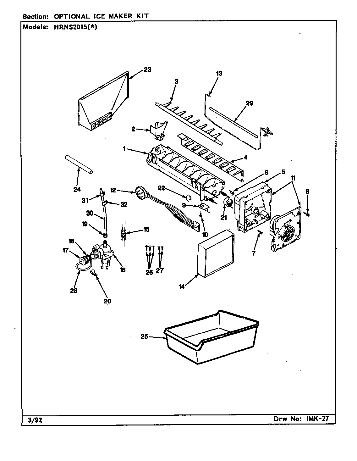 OPTIONAL ICE MAKER KIT