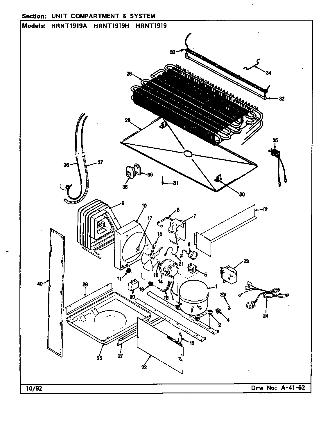 UNIT COMPARTMENT & SYSTEM (HRNT1919/CL54A) (HRNT1919A/CL55A) (HRNT1919H/CL56A)