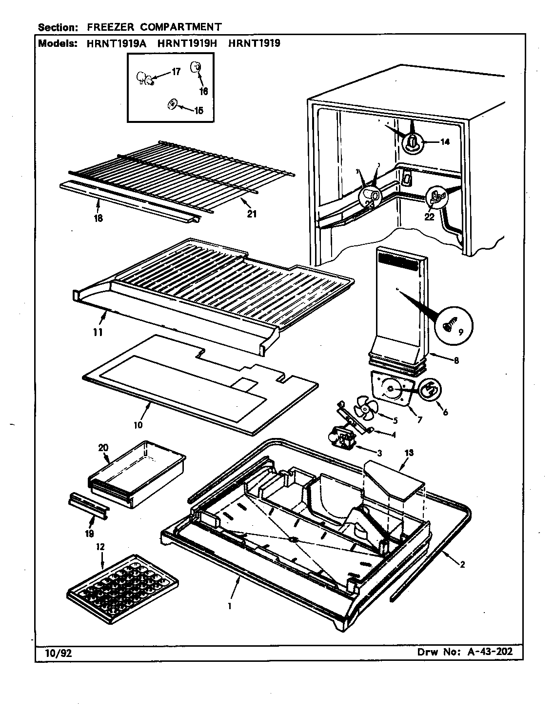 FREEZER COMPARTMENT (HRNT1919/CL54A) (HRNT1919A/CL55A) (HRNT1919H/CL56A)