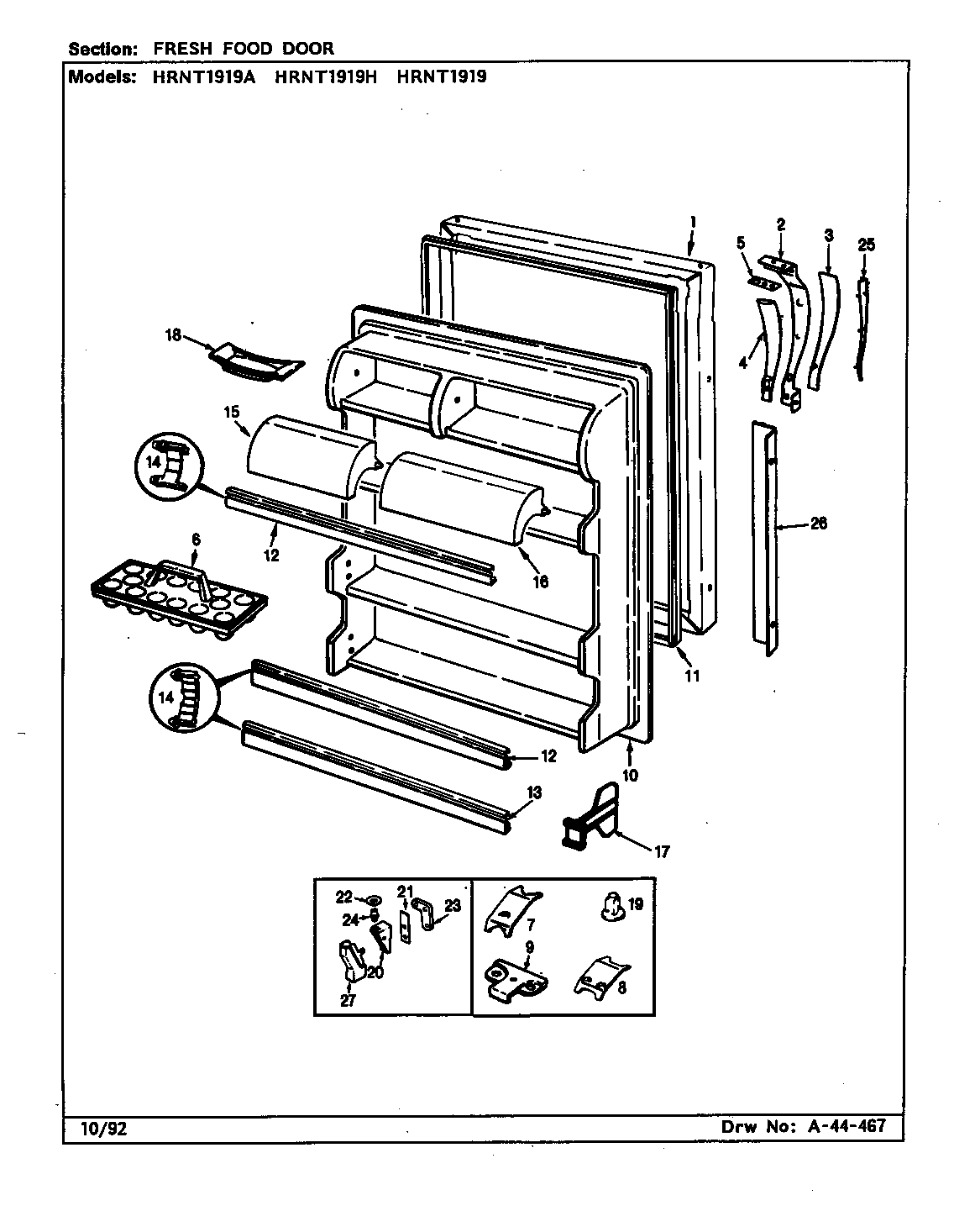 Fresh food door (hrnt1919/cl54a) (hrnt1919a/cl55a) (hrnt1919h/cl56a)